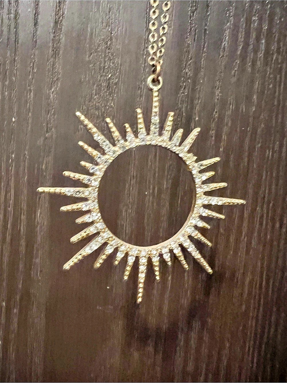 Gold Sunburst Pendant Necklace